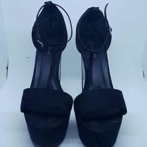 Platform T strap heel